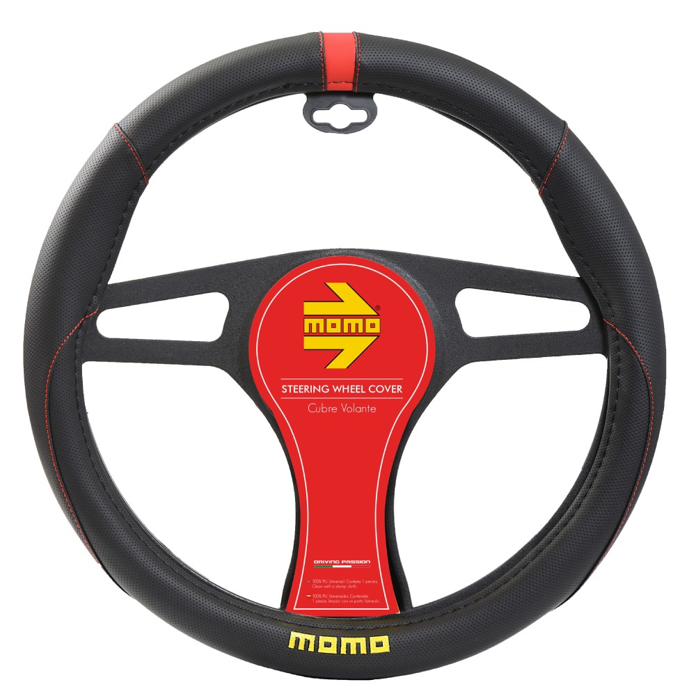 CUBRE VOLANTE MOMO NEGRO/ROJO