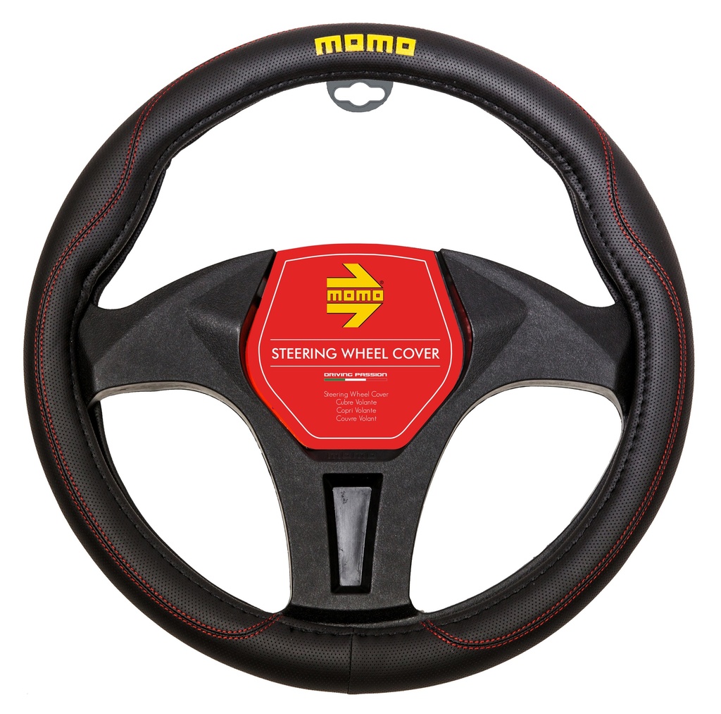 CUBRE VOLANTE MOMO NEGRO/ROJO (1)