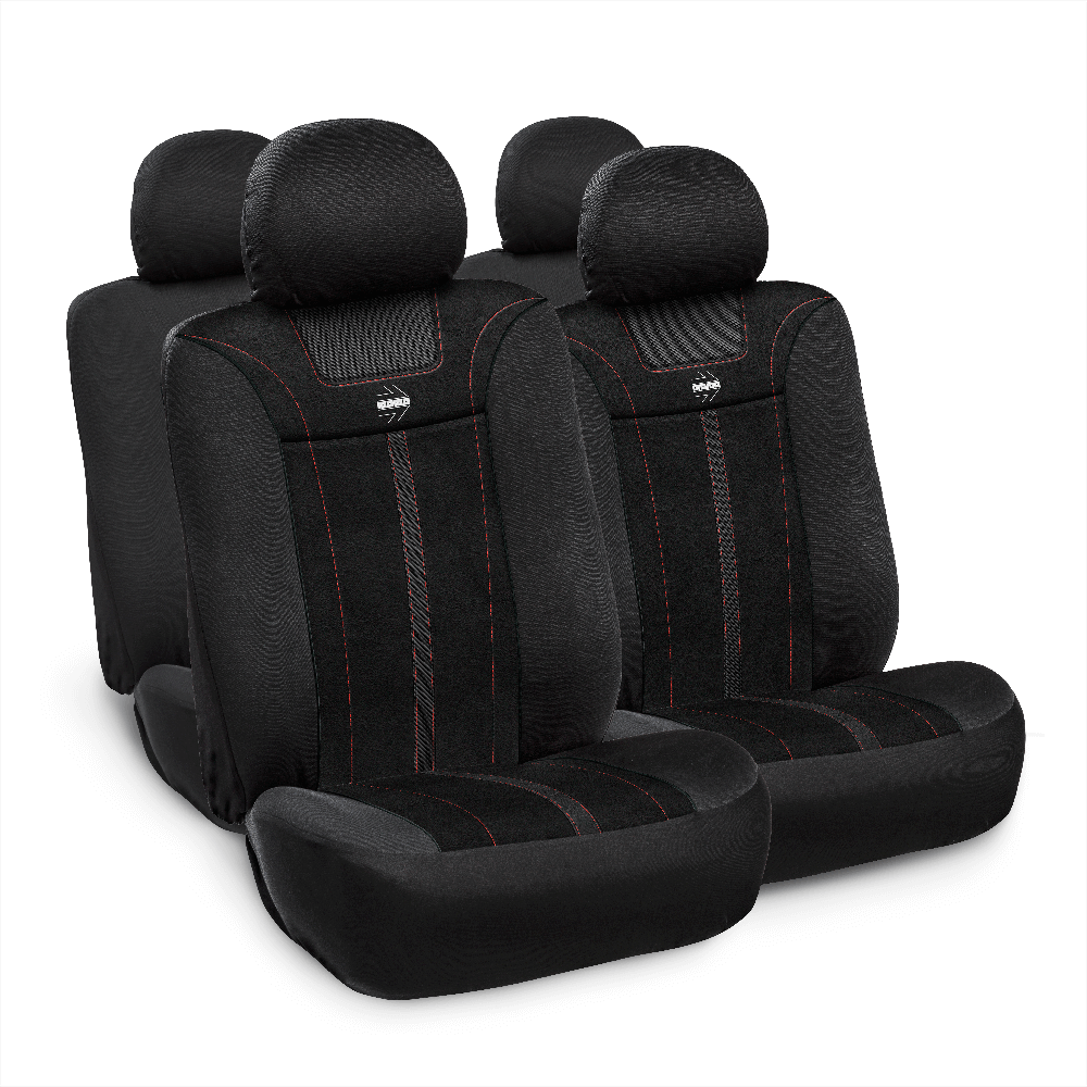 FUNDAS CUBRE ASIENTO NEGRO/ROJO