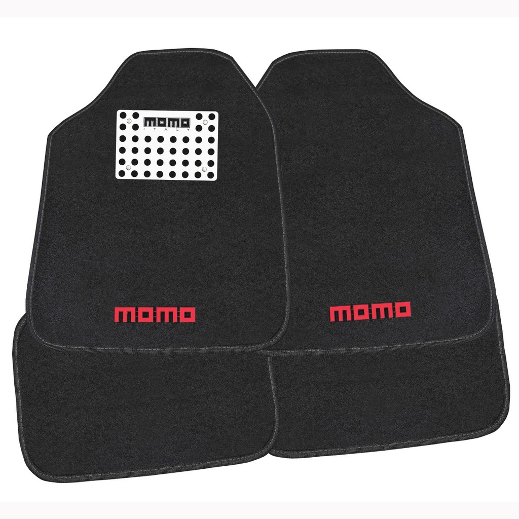 TAPETE AUTO ALFOMBRA NEGRO/ROJO