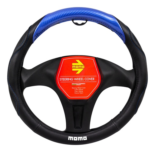 [SWC020BBLU] CUBRE VOLANTE MOMO NEGRO AZUL