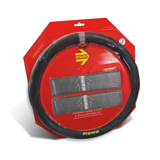 [SWCK001BG] CUBRE VOLANTE MOMO NEGRO/GRIS