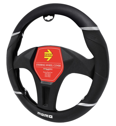 [SWC015BB] CUBRE VOLANTE MOMO NEGRO/NEGRO