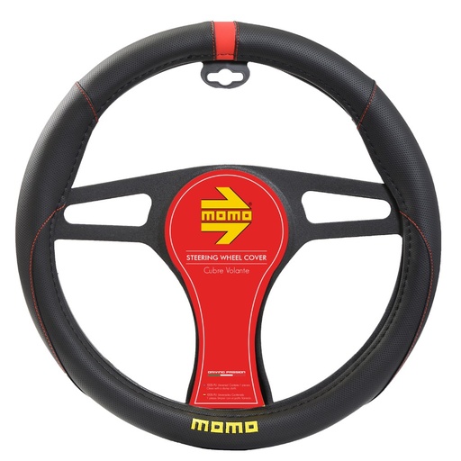 [SWC010BR] CUBRE VOLANTE MOMO NEGRO/ROJO