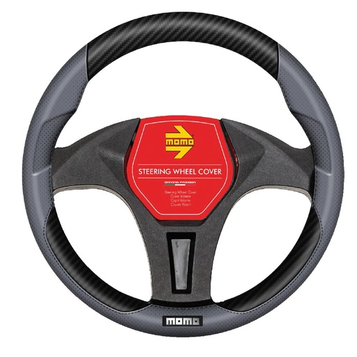 [SWC016BG] CUBRE VOLANTE REALZADO NEGRO/GRIS