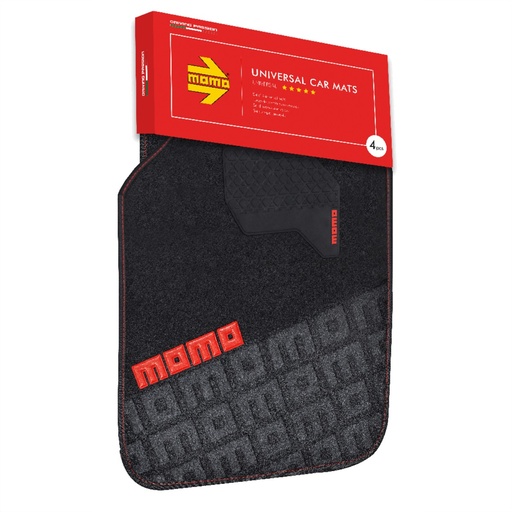 [MUCM008BR] TAPETE AUTO ALFOMBRA NEGRO/ROJO